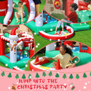 Castillo inflable con temática navideña
